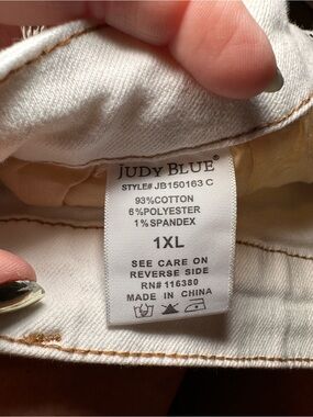 Judy Blue Cream Denim Jeans with Tan Contrast Stitching - 1XL